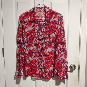 EXPRESS THE PORTOFINO SHIRT FLORAL RED LARGE